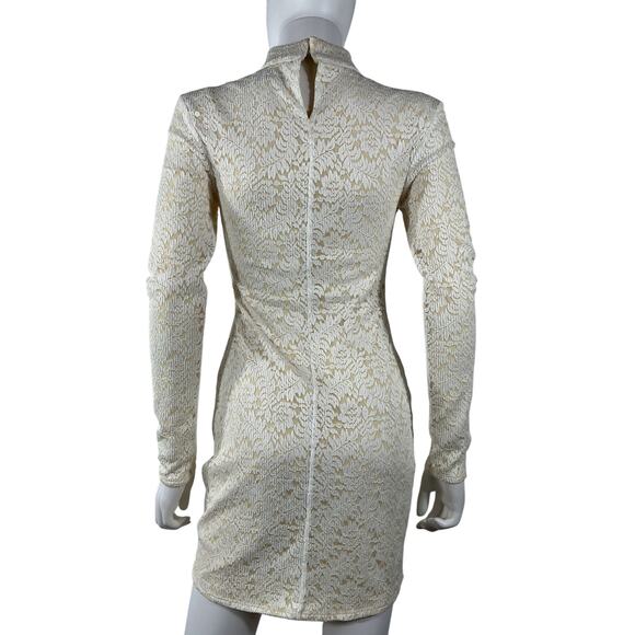 Michael Costello 'Lane' Beige Nylon Mini Dress Size S - Picture 3 of 4